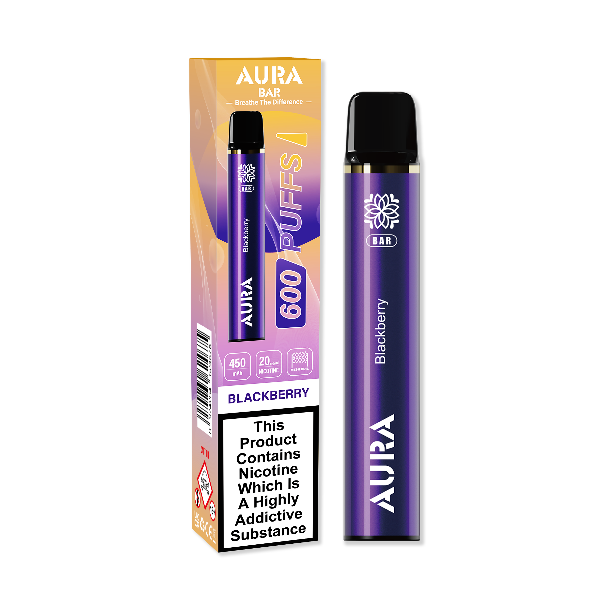 Aura Bar 600 Puffs Disposbale Vape By Crystal Prime - Box of 10 ...